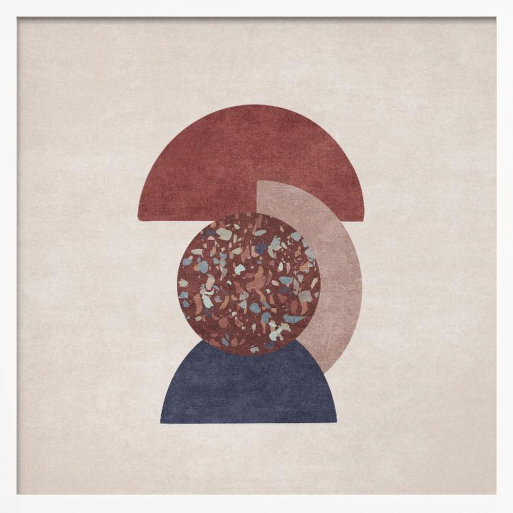 Beyaz Ve Kahverengi Saksili Terazzo Poster